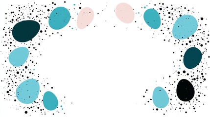 Abstract Pastel Egg Frame Design with Dots