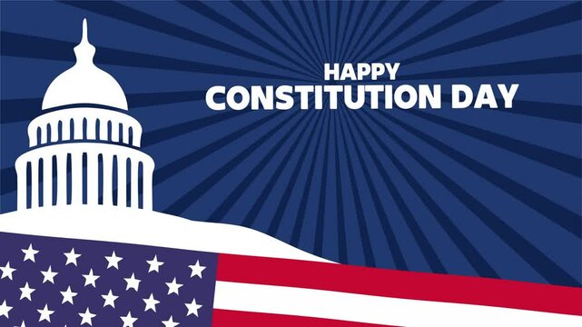 united states constitution day with white house silhouette