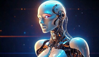 バーチャル空間の人型ロボット