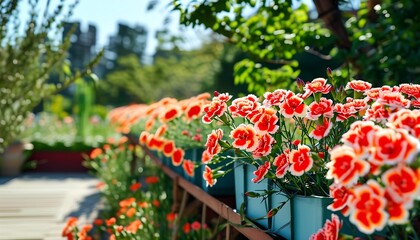 Vibrant flower bloom botanical garden nature photography sunlit environment close-up view floral beauty