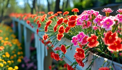 Colorful flower display in a serene garden nature photography vibrant environment close-up view
