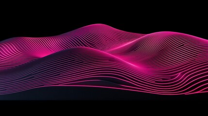 Abstract Pink Neon Waveform Digital Art