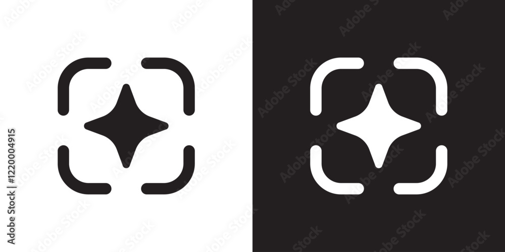 Poster Ai generated icon. Generate symbol. Artificial intelligence technology and Machine learning concept. Icon element for application and web. Vector illustration.
