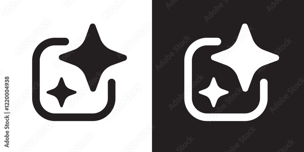 Poster Ai generated icon. Generate symbol. Artificial intelligence technology and Machine learning concept. Icon element for application and web. Vector illustration.