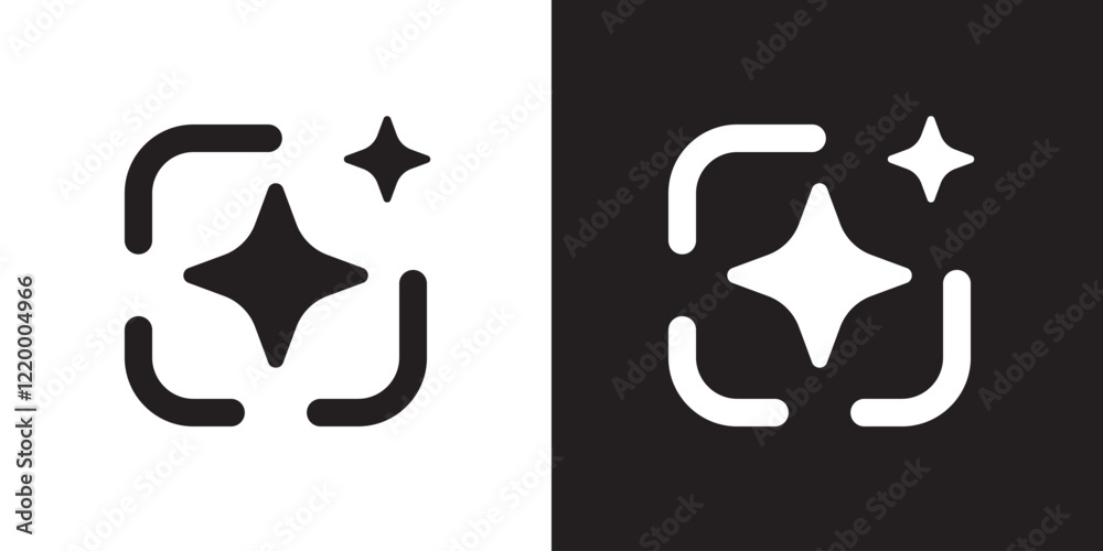 Poster Ai generated icon. Generate symbol. Artificial intelligence technology and Machine learning concept. Icon element for application and web. Vector illustration.