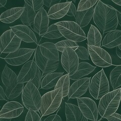 Fototapeta premium Seamless Pattern of Vibrant Green Leaves for Natural Background and Decor