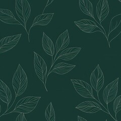 Elegant Botanical Leaves Texture with Lush Green Natural Pattern Design
