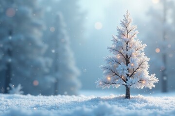 Modern silver tree adorned with delicate frosty snowflakes, snowflake, modern, silver