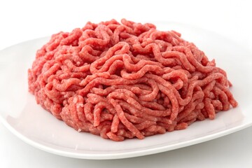 Raw minced beef uncooked meat over board
