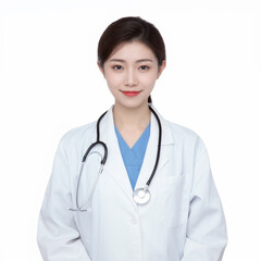 Portraits of professional doctors in medical attire with stethoscopes, representing healthcare, wellness, and patient-focused medical services.