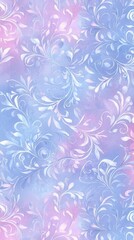 Seamless Watercolor Floral Pattern with Soft Pink and Blue Gradients