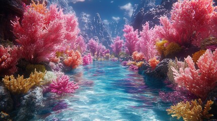 Dynamic Shadows in Hyper-Realistic Underwater Coral Reef Ecosystem