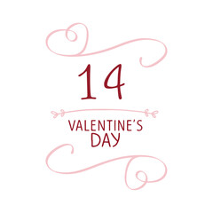 Romantic Card Template. Valentine's Day Hand Lettering Design.