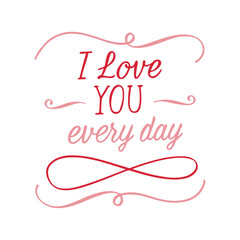 Valentine's Day Invitation with Decorative Handwritten Text.