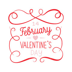 Happy Valentine's Day Banner with Doodle Heart Accent.