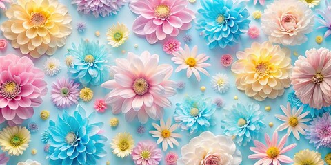 Obraz premium Pastel Flower Pattern in Candid Photography - Simple and Cute Floral Design for Backgrounds, Textiles, and Home Decor