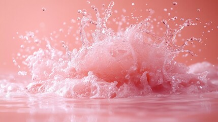 Pink liquid splash, explosion, studio, background, advertising