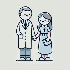 vector illustration of a couple holding hands