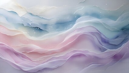 Obraz premium Gentle, flowing watercolor textures in pastel hues like pinks, blues, and lavenders for a calming, artistic background.