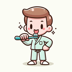 vector illustration of someone brushing their teeth