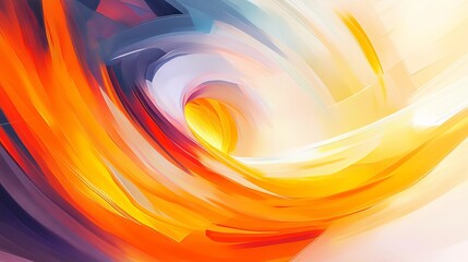 Abstract Swirling Orange and Blue Vortex