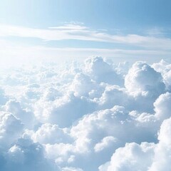 Vast and Serene Cloudscape with Wispy Cirrus Clouds in a Bright Blue Sky on a Sunny Day