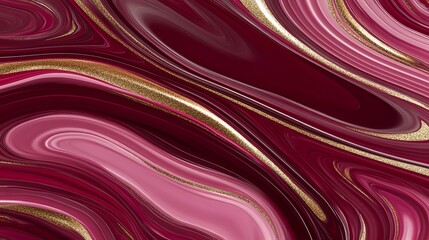 Abstract Swirling Pink Gold Marble Design
