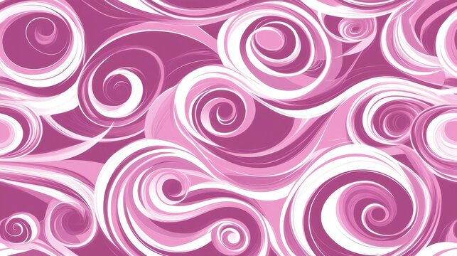 Abstract Swirling Pink and White Spiral Design