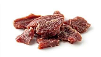 Meat, beef steak isolated on a white background with a clipping path, close-up shot.