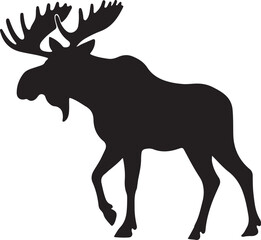 a big moose animal icon silhouette design vector art illustration