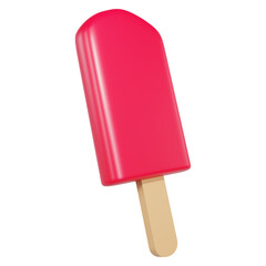 3d rendering strawberry ice cream isolated on white