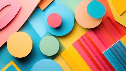 Abstract Colorful Shapes Geometric Design Background