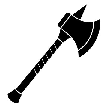 recommend clip art: Axe, iron axe silhouette vector icon illustration on white background.
