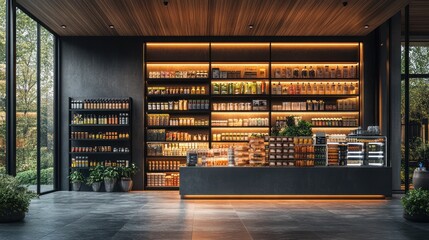 Modern Gourmet Grocery Store Interior Design