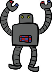 robot kid toy outline doodle