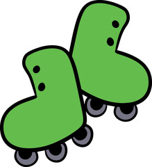 roller skate kid toy outline doodle