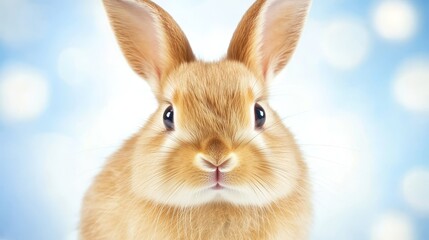 Adorable Fluffy Bunny Closeup Soft Focus Background