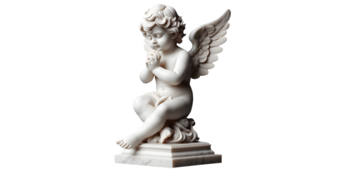 Little angel cherub statuette isolated on transparant background.png