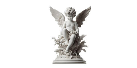 Little angel cherub statuette isolated on transparant background.png