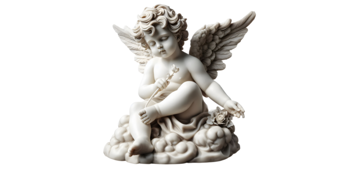 Little angel cherub statuette isolated on transparant background.png