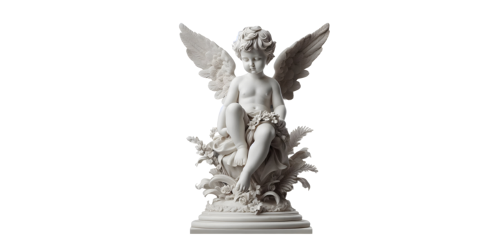 Little angel cherub statuette isolated on transparant background.png