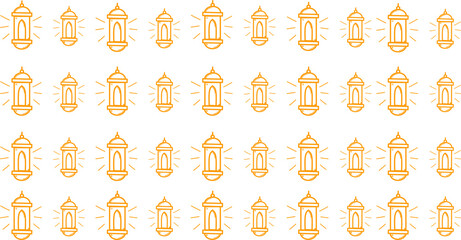 Seamless pattern of lantern for paper, cover, fabric and other use. symbol of Eid Mubarak and ramadhan concept, arabic, traditional, islamic lamps.