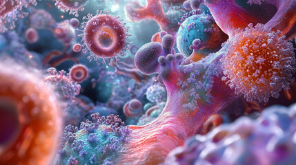 high-resolution virus and cell infection visualization: microscopic view of viral structure, replication, and morphology in microbiology and virology research