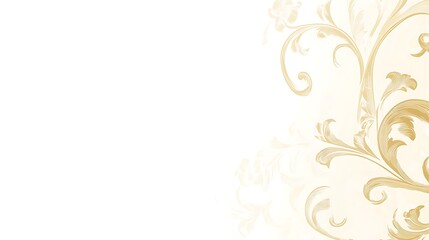 Fototapeta premium Elegant Gold Floral Design on White Background