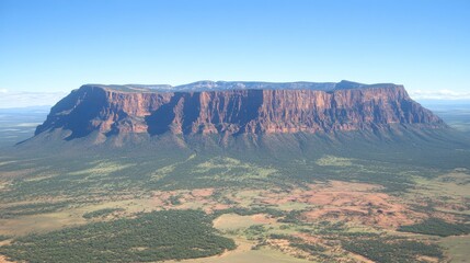 Fototapeta premium Aerial View of a Massive Sandstone Plateau in Arid Landscape