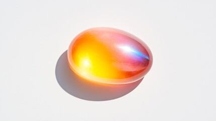 Obraz premium Moonstone on white background. Generative AI