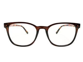 Fashionable eyeglasses isolated on white background