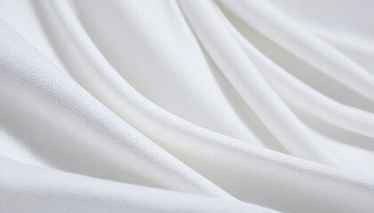 Pure white satin cloth with crease waves and silky drape fabric pattern wallpaper background
