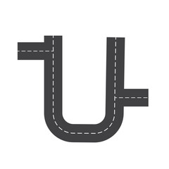 Asphalt roads. Highway with markings. Direction, transportation. Abstract concept graphic element. Way location infographic template