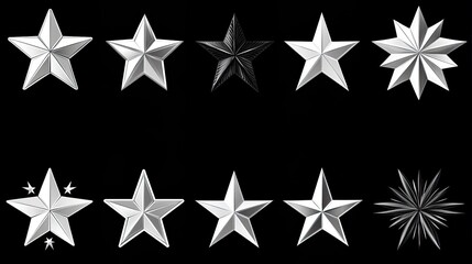 Obraz premium Silver & black stars rating system, design elements, dark background